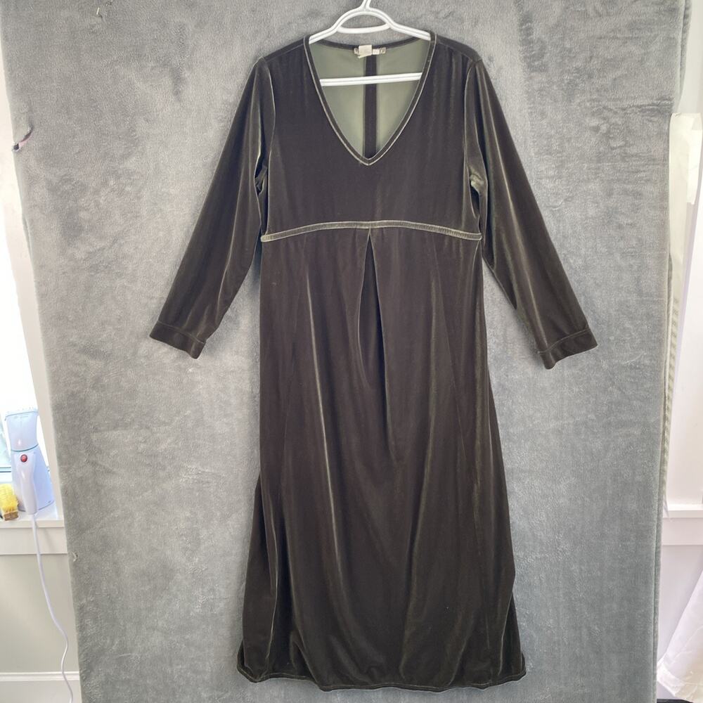 Isabella Bird dress Green Velvet Long Sleeve Maxi L goblincore Festival Maxi